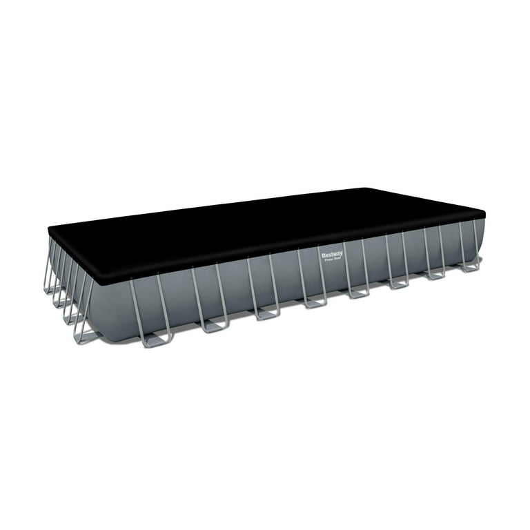 PWA UNI-03 グレー　サイズM Bestway Rectangular Hard Frame Above Ground Swimming Pool Set, 31