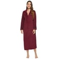 thumbnail image 2 of Purcoar Women's Fleece Bathrobe Solid Durable Pockets Easy Care Robe, 2 of 10