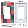 thumbnail image 3 of Yayeee Rocker Switch Wall Plate 2-Gang 4.7"x4.6" Home Decorative Outlet Cover, Red Teal Plaid, 3 of 6