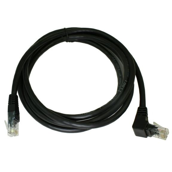 5ft Cat6 ANGLED-DOWN Ethernet RJ45 Patch Cable, NON-BOOTED, BLACK