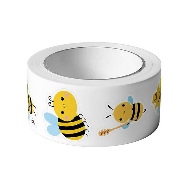 Rollo de Pegatinas de Abejas: 500 Pegatinas Lindas de Abejas para Guarderías, , Material de Oficina y Manualidades