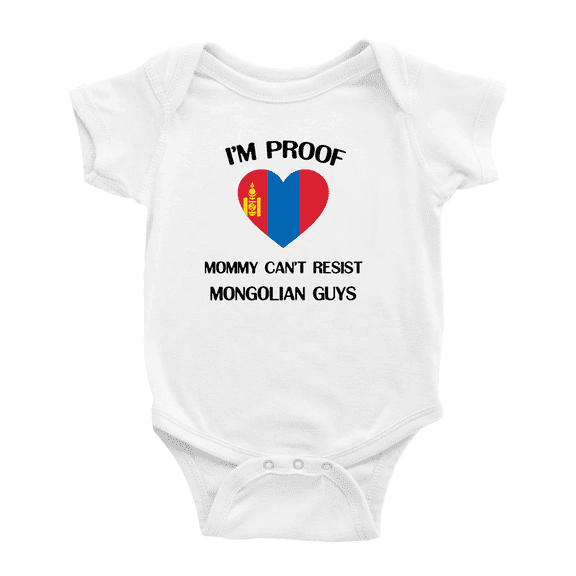 I'm Proof Mommy Can't Resist Mongolian Guys Cute Baby Jumpsuits (White, 18-24 Months)