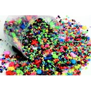 School Smart Plastic Bead, Assorted Size, Assorted Color, 3 lb Bucket, Pack of 3000