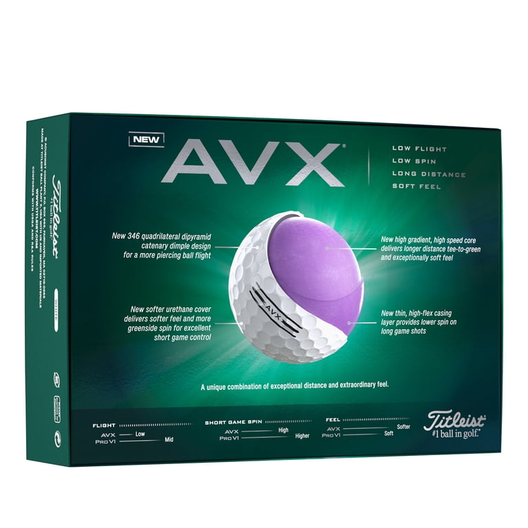 Free Shipping! Titleist Golf Ball 2024 AVX White Low Spin Soft