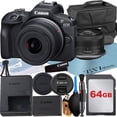 thumbnail image 1 of Canon EOS R100 Mirrorless Camera with RF-S 18-45mm Lens + 64GB Memory Card + Case + ZeeTech Accessory Bundle, 1 of 8