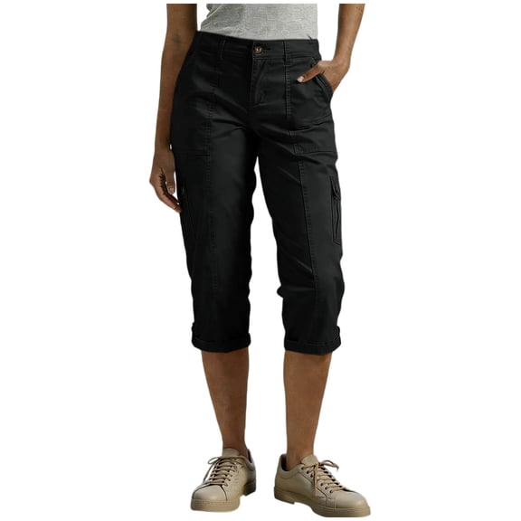Miqool Women's Cargo Capri Pants High Waist 3/4 Length Work Pants with Multi Pockets, Casual Summer Solid Crops for Hiking