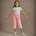 thumbnail image 6 of Plebaso Boys Girls Capri Pants Elastic Waist Casual Pants for Kids Stretch Summer Capris with Pockets, 6 of 7