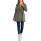 thumbnail image 2 of Chaqueta de mezclilla larga con cinturón y botones de manga larga con solapa para mujer INSPIRE CHIC en verde militar, 2 of 5