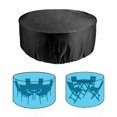 thumbnail image 1 of Funda redonda para muebles de patio, 120 cm de diámetro x 75 cm de alto, impermeable, resistente al viento y al polvo, anti-UV, para mesa de exterior, juego de mesa de patio., 1 of 5