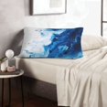 thumbnail image 6 of Zufioo Blue White Fluid Art Print Double-Sided Throw Pillow Cover, Pillow Protector Home Decor - With Hidden Zipper, Suitable for Bedroom, Living Room, Car Interior-14"x20", 6 of 6