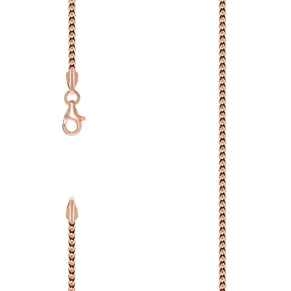 925 Silver Solid Franco Chain Rose 2mm Necklace 28 Inch Chain Necklace for Women and Men