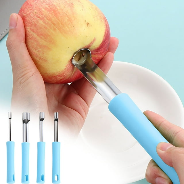 MORESEC 4 Pcs Éplucheur de Fruits en Acier Inoxydable, Éplucheur de Fruits en Acier Inoxydable pour Fruits, Dattes Rouges, Aubépine, Éplucheur Facile, Gadget de Cuisine pour Mise en Conserve, Cuisson, Outil de Épluchage Efficace, Lavable au Lave-Vaisselle