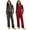 Wine Red/Black Flower, variant on Ekouaer 2 Pack Women's Pajama Set Long Sleeve Top with Jogger Pants Lounge Sets Sleepwear Loungewear with Pockets
