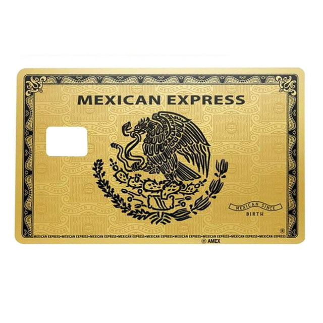Clearance! Mexican Express Credit Card Sticker Debit Card Skin Credit Card Skin Cover Stylish Card Stickers for Debit Cards Credit Cards Card Cover (Golden Mexican Express) Stickers,E