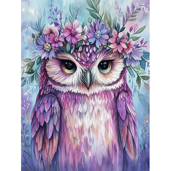 Floral Owl Canvas Wall Art, Perfect for Living Room, Bedroom, Bathroom, Office, and Hallway Decoration.