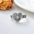 thumbnail image 2 of SOULMEET Sterling Silver Heart Sunflower Locket Ring That Holds Pictures Personalized Memorial Photo Locket Band Poison Locket Rings (Sizes 5,6,7,8,9,10), 2 of 6