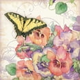 thumbnail image 2 of Paton, Julie 26x26 Black Ornate Wood Framed with Double Matting Museum Art Print Titled - Pansies and Butterflies, 2 of 4