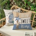 thumbnail image 3 of Beach Coastal Pillow Covers 18 x 18, Seashell Starfish Ocean Theme Decorative Pillow Covers, Home Sweet Home Throw Pillow for Cushion Sofa Bed Home Decor, 3 of 6