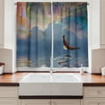 thumbnail image 2 of Ambesonne Eagle Kitchen Curtains, Majestic Huge Bird Flying, 55"x39", Multicolor, 2 of 3