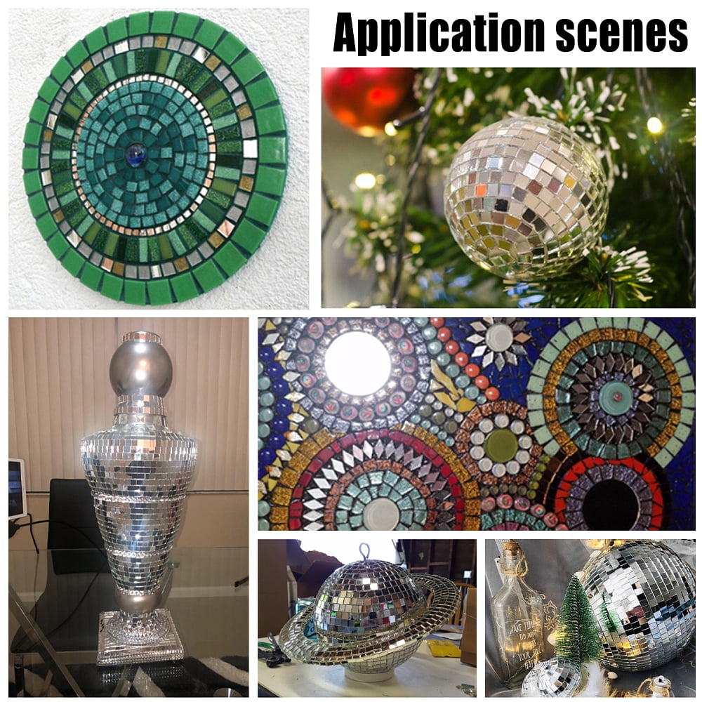 280g 1 inch Square Glass Mirror Tiles Mini Glass Decorative Mosaic Tiles for Home Decoration Crafts Jewelry Making ClearDIY