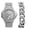 Silver;, variant on Bling-ed Out Oblong Metal Mens Color on Blast Watch - 8475Color (8967 SLV Baguette -C)