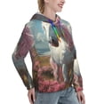 thumbnail image 6 of Kdxio Flower White Horse (2) Print Womens Oversized Hoodies Sweatshirts Hooded Pullover Tops Sweaters Casual-Small, 6 of 7