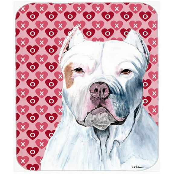 Pit Bull Hearts Love And Valentines Day Portrait Mouse Pad, Hot Pad Or Trivet
