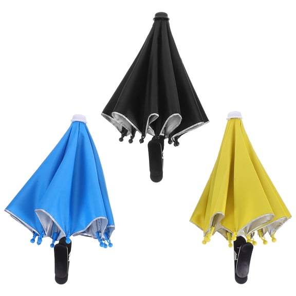 CTIRCHIU 3-Pack Colorful Mini Phone Umbrellas with Clip, Portable Lightweight Covers for Hiking, Cycling, Travel & Outdoor Activities