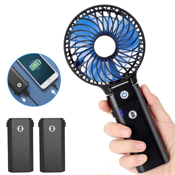Ventilador portátil de mano xasla con 2 baterías de 5200 mAh