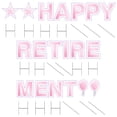 thumbnail image 2 of Vispronet Happy Retirement Yard Sign, 18in Sign, 4mm Corrugated Plastic Material (Faux Glitter Pink), 2 of 5