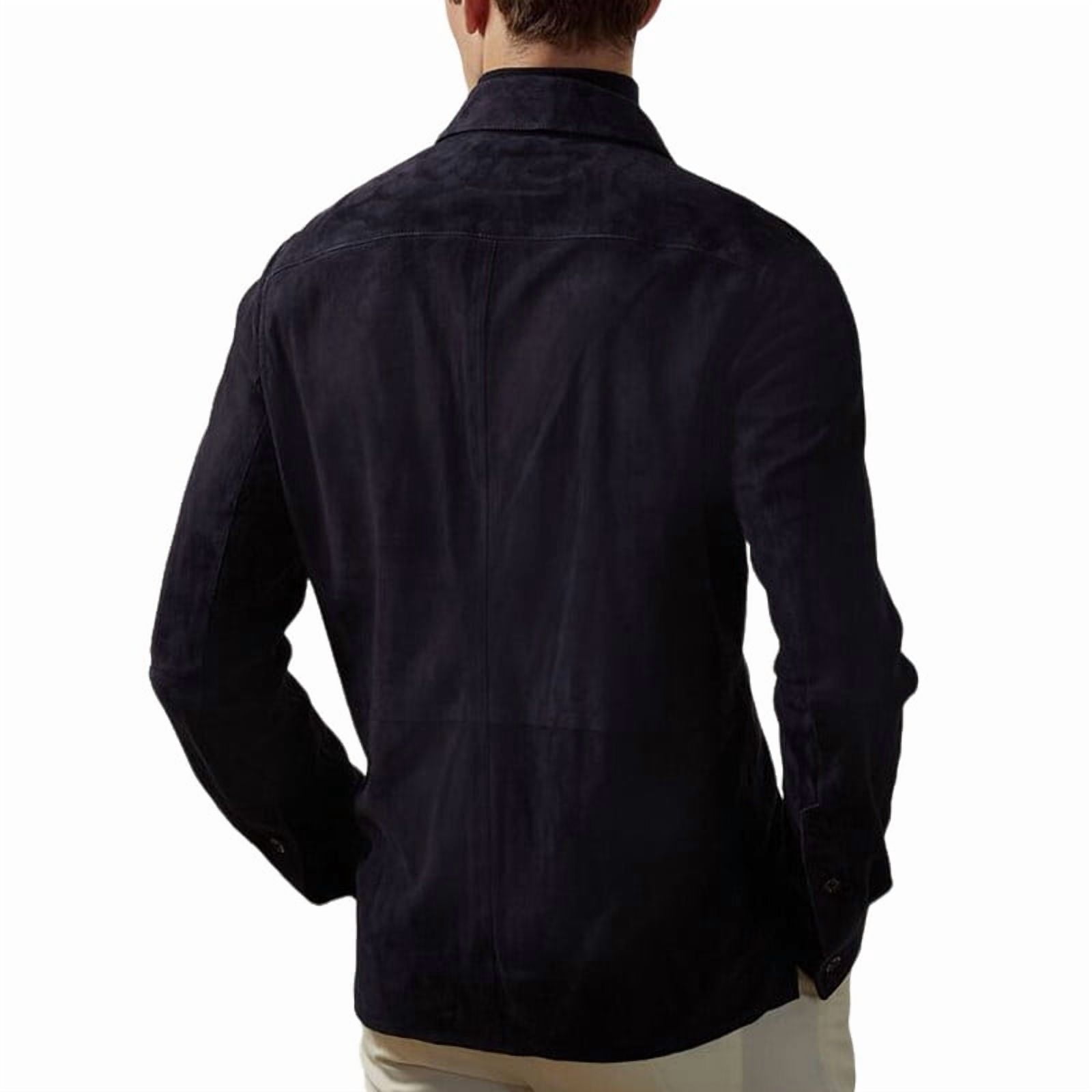 Biker Stylish Black 100% Genuine Suede Leather Lightweight Soft Satin lining with comforatble to carry Jackets for Men - XXL Size