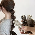 thumbnail image 6 of Soft Elastic Spiral Hair Ties for Everyday Use - No Damage Hair Accessories for Women Featuring Pearl Braided Design, 6 of 7