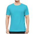 thumbnail image 2 of NuoCaiYun Summer Elastic Sports Tops for Men Solid-Color Casual Short Sleeved Round-Neck Blouses, 2 of 6
