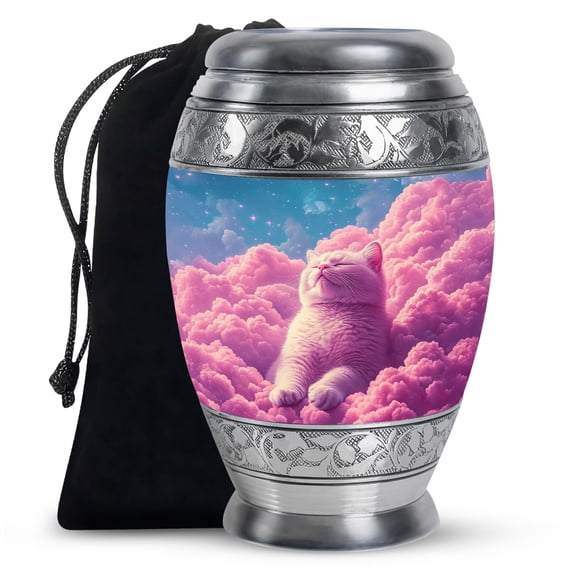 KARYLIZ Cat Urns For Human Ashes Adult Female - Cremation Urns For Human Ashes Adult Male - Clouds Burial Urn For Cremated Remains - Urn For Human Ashes Adult Man - Urn For Ashes Adult Male 10 Inch