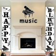thumbnail image 2 of Kreatwow Music Note Birthday Decorations Music Note Happy Birthday Door Banner Music Theme Party Supplies Black Musical Notes Door Banner Welcome Porch Sign for Piano Music Birthday Musical Party, 2 of 5