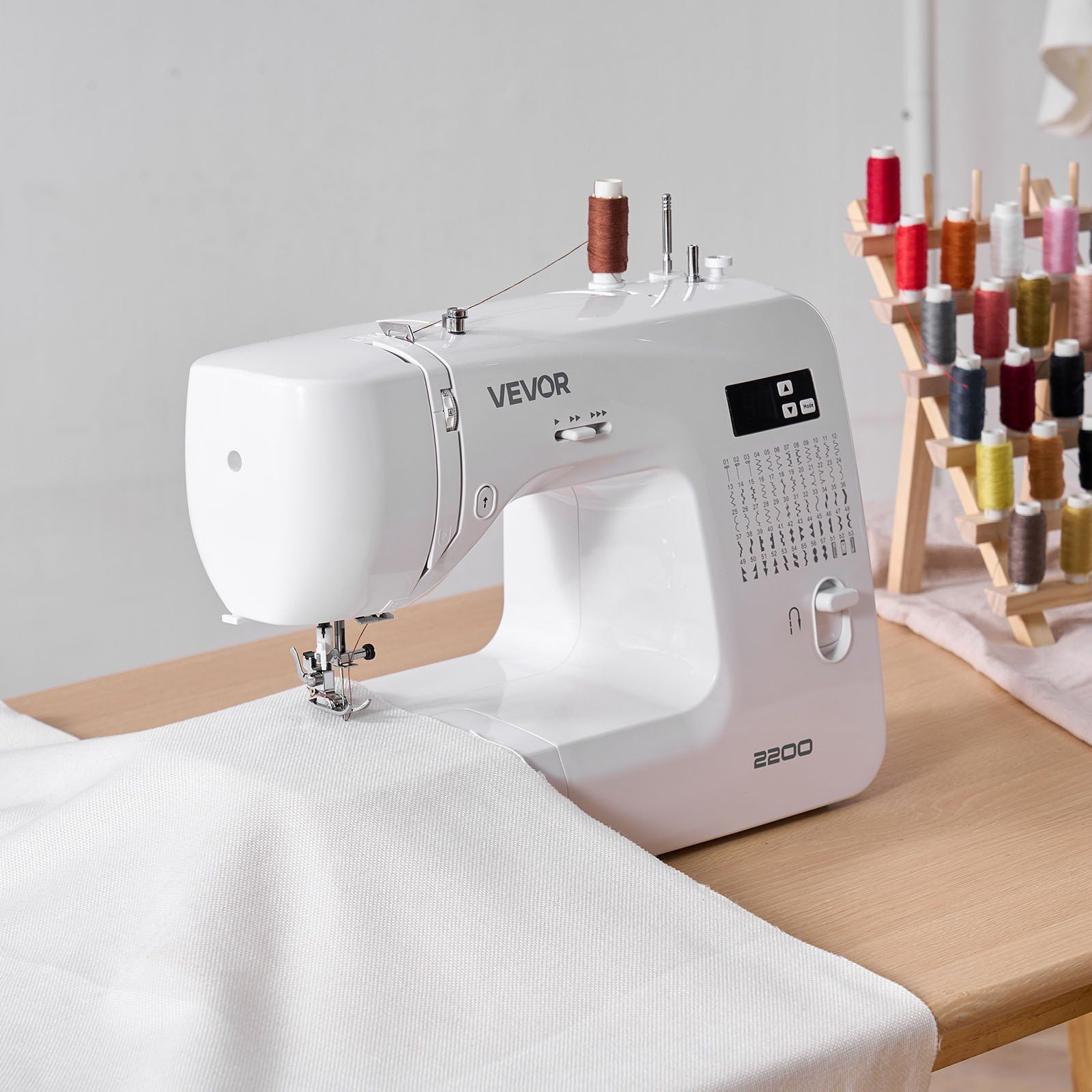 Computerized Sewing Machine Digital Sewing Machine with 60 Built-in Stitches, LED Display, Heavy-Duty Metal Frame, Automatic Needle Threader, Adjustable Stitch Length and Width, Free Arm, Foot Pedal