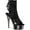 Black Velvet/Pewter Rhinestones, variant on 6" Heel, 1 3/4" PF Open Toe/ Back Ankle Boot - Blk Velvet-Pewter RS/ Pewter Chrome, 8