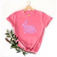 thumbnail image 3 of Mujeres Manga Corta de Verano Tops Pascua Impresa Cuello Redondo, Blusa de Moda Casual para la Primavera, 3 of 4