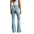 thumbnail image 7 of ClodeEU Women Low Rise Light Wash Flare Bootcut Jeans, Vintage Slim Bell Bottom Denim Pants ,Y2K Casual Trousers Light Blue,Women's Plus M, 7 of 7
