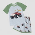 thumbnail image 2 of KPOPLK Boys 2 Piece Summer Clothes Outfits Short Sleeve Crewneck T-Shirt Zoo Animal Print with Elastic Waist Shorts Set(Green,6-7 Years), 2 of 4