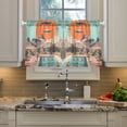 thumbnail image 2 of Yayeee Kitchen Curtains Tier Pair Light Filtering 27"x36" Rod Pocket Short Cafe Window Panel, Retro UFO, 2 of 7