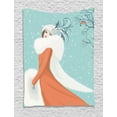 thumbnail image 1 of Vintage Woman Tapestry, Image of a Lady in a Coat with Long Fur Collar on a Snowy Winter Background, Wall Hanging for Bedroom Living Room Dorm Decor, 40W X 60L Inches, Multicolor, by Ambesonne, 1 of 2