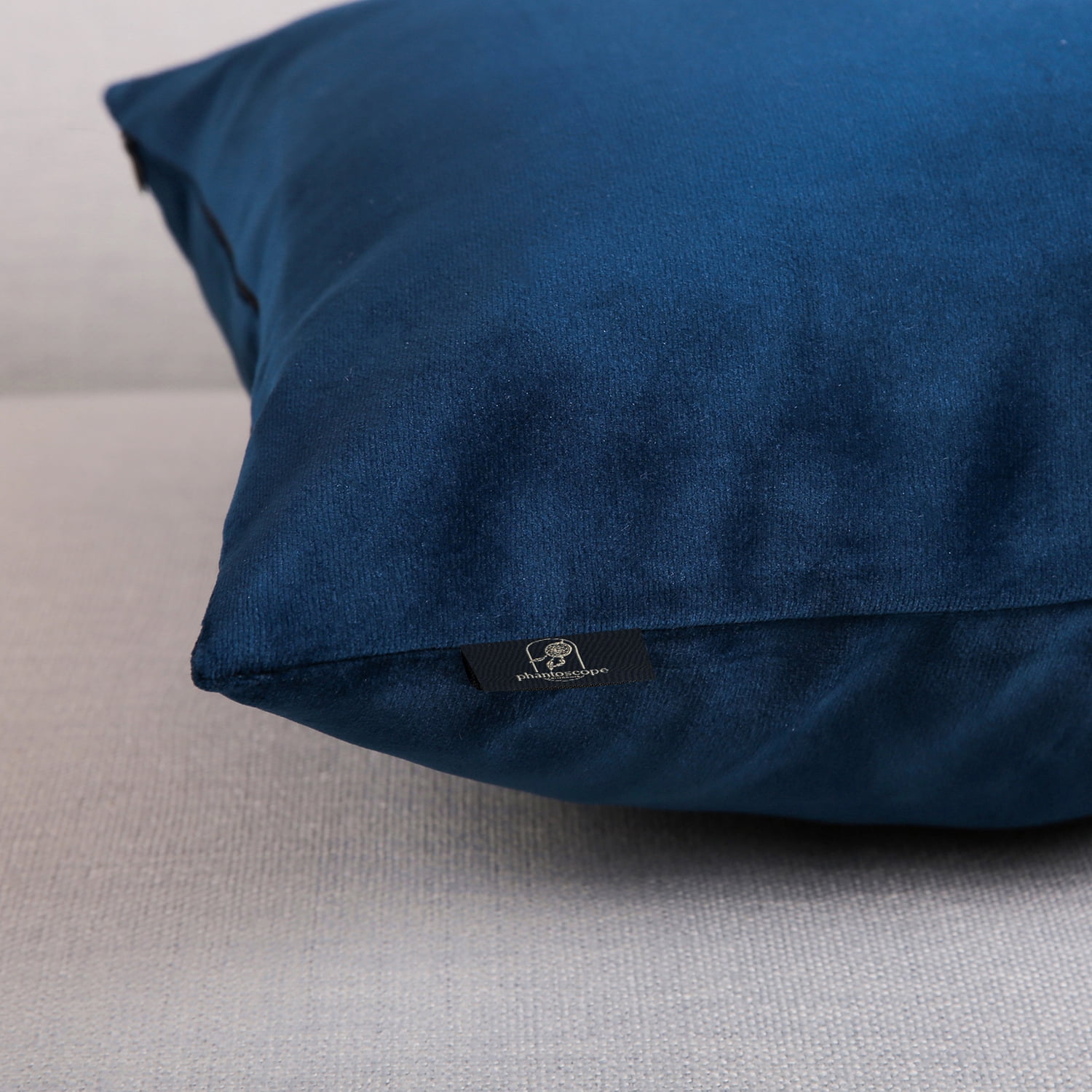 Phantoscope Soft Silky Velvet Series Decorative Throw Pillow, 20" x 20", Navy, 1 Pack