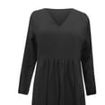 thumbnail image 6 of LLYwey s Bodycon Midi Dresses for Women V-Neck Solid Color Loose Casual Fashion Long Sleeve Dress New Casual Dresses Black Xxl, 6 of 6