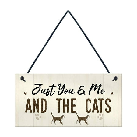

Wooden Sign Cat Tag Rectangular Wood Decoration Pet Slogan Pendant Decoration Vanity for Women with Table