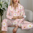 thumbnail image 4 of Wukai Daisy And Bee Print Women's Pajama Set - Soft Long Sleeve Sleepwear for Comfort and Style-Medium, 4 of 9
