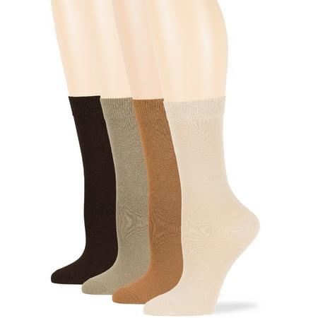 

Womens Cotton Assorted Socks Brown Khaki Golden Brown Light Beige Large 4 Pack