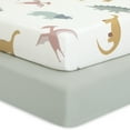 thumbnail image 4 of Evolur RawrSome Collection ( 2pc Sheet Set ), Light Sage Green & Dinosaur Print, 4 of 6