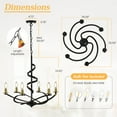 thumbnail image 4 of LovingAHome Vintage Candle Style Chandelier, 6 Lights Farmhouse Pendant Light Fixture for Kitchen Island,Dining Room,Living Room-Black Gold, 4 of 8