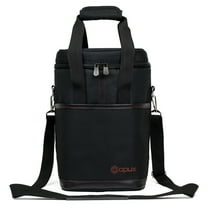 Premium Deluxe 4 Bottle Wine Bag - Black
